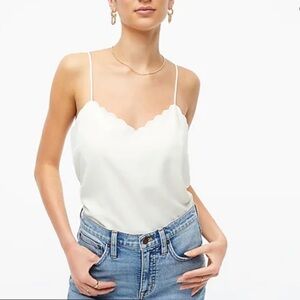 J. Crew - White Scalloped Camisole Top
